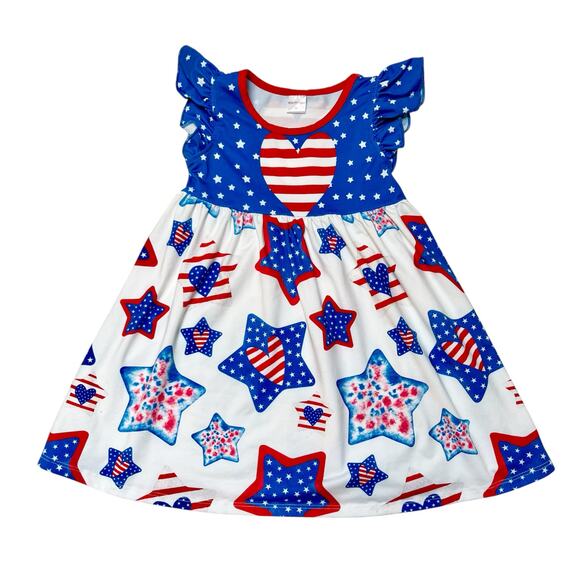 Penelope Plumm Patriotic Mixed Print Dress Size 3 - Picture 1 of 5